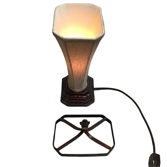 10” High Antique Low Light Nightlight Fabric & Metal (Bulb Included) - Picture 5 of 14